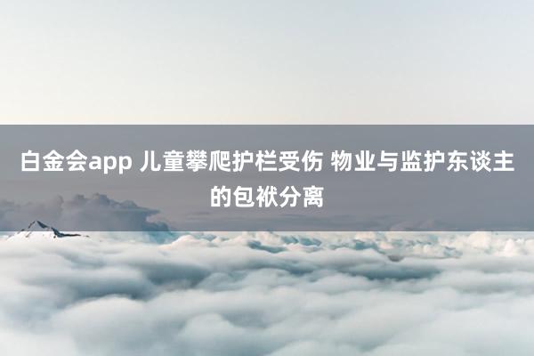 白金会app 儿童攀爬护栏受伤 物业与监护东谈主的包袱分离