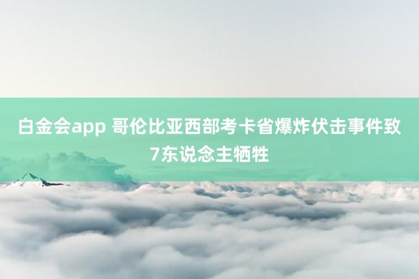白金会app 哥伦比亚西部考卡省爆炸伏击事件致7东说念主牺牲