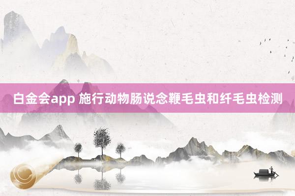 白金会app 施行动物肠说念鞭毛虫和纤毛虫检测