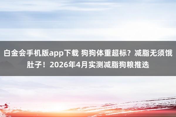 白金会手机版app下载 狗狗体重超标？减脂无须饿肚子！2026年4月实测减脂狗粮推选