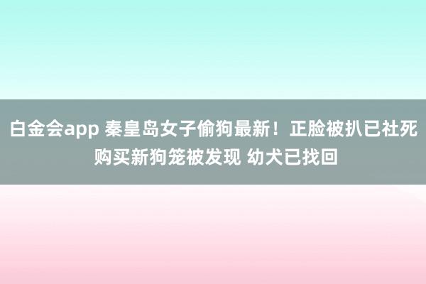 白金会app 秦皇岛女子偷狗最新！正脸被扒已社死 购买新狗笼被发现 幼犬已找回