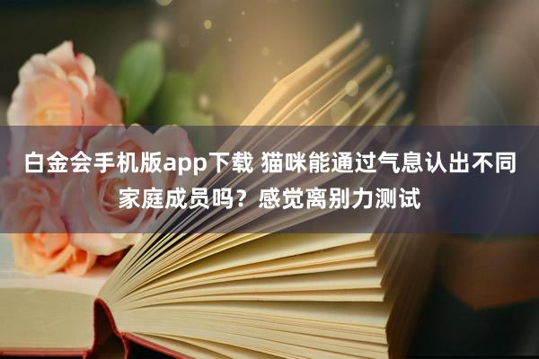 白金会手机版app下载 猫咪能通过气息认出不同家庭成员吗？感觉离别力测试