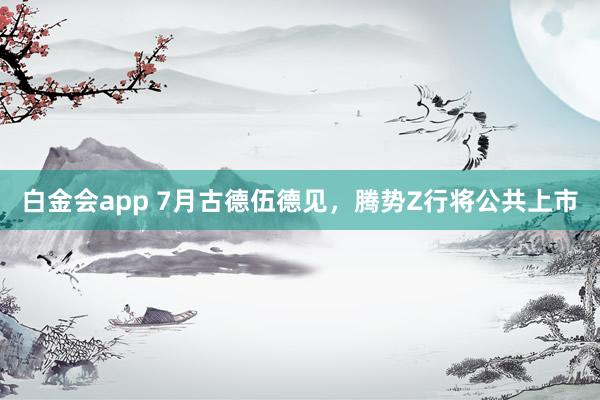 白金会app 7月古德伍德见，腾势Z行将公共上市