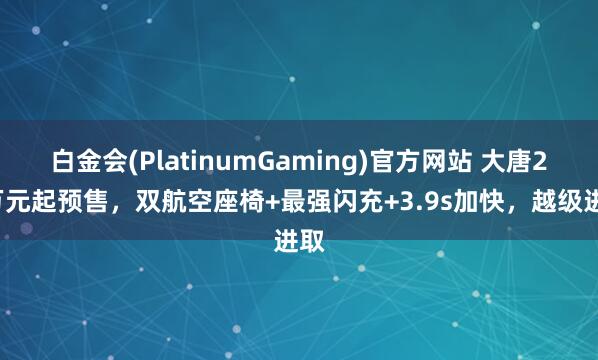 白金会(PlatinumGaming)官方网站 大唐25万元起预售，双航空座椅+最强闪充+3.9s加快，越级进取