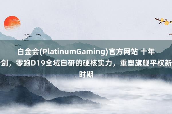 白金会(PlatinumGaming)官方网站 十年磨一剑，零跑D19全域自研的硬核实力，重塑旗舰平权新时期