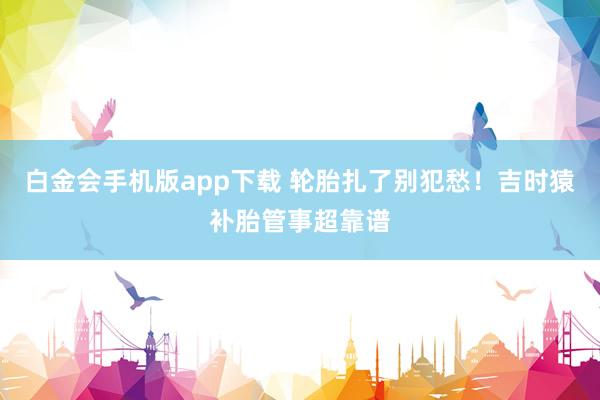 白金会手机版app下载 轮胎扎了别犯愁！吉时猿补胎管事超靠谱