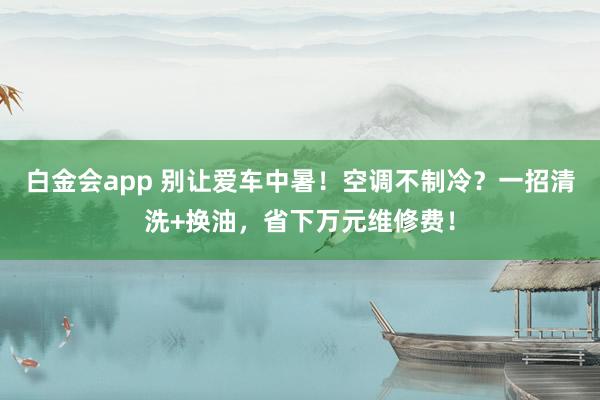 白金会app 别让爱车中暑！空调不制冷？一招清洗+换油，省下万元维修费！