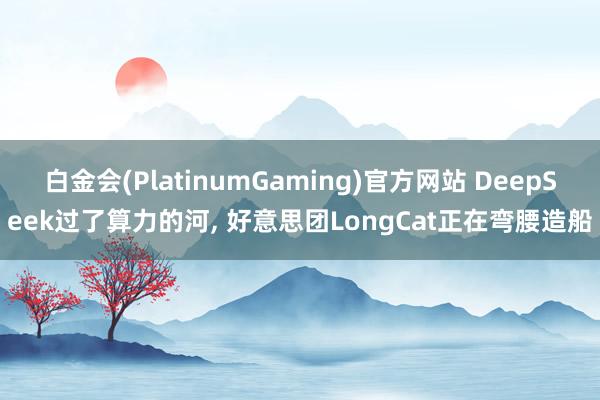 白金会(PlatinumGaming)官方网站 DeepSeek过了算力的河, 好意思团LongCat正在弯腰造船
