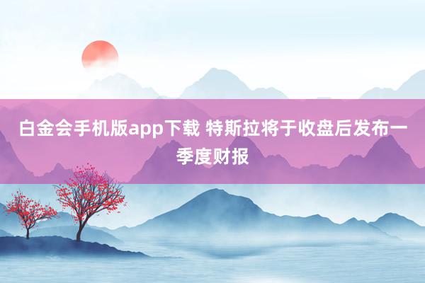 白金会手机版app下载 特斯拉将于收盘后发布一季度财报